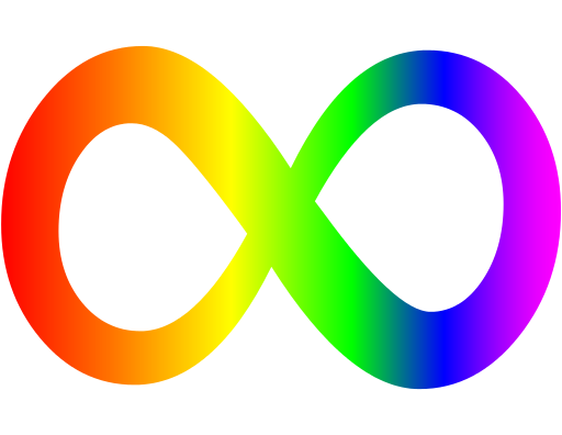 The rainbow infinity symbol of neurodiversity