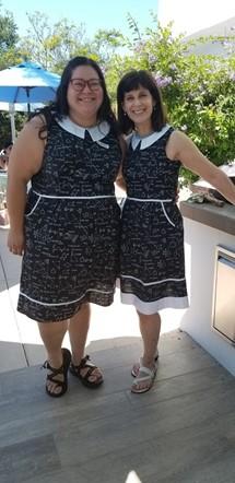 Dewi Ochoa Reyes, MA and her advisor, Carrie Rothstein-Fisch in 2019 sporting the exact same math dress