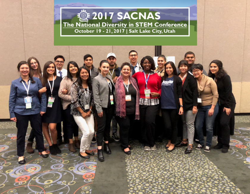 CSUN BUILD PODER students pose for a group picture at SACNAS 2017