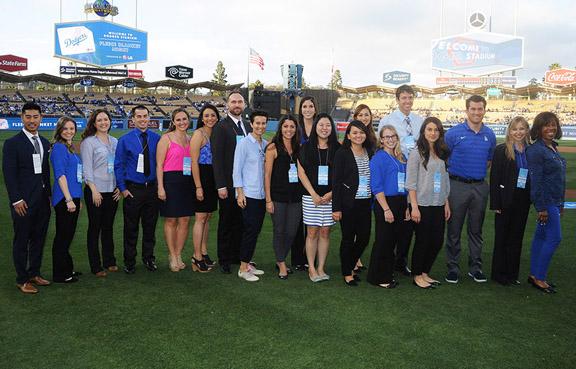 2016 CSUN Campanella Dodgers scholarship recipients at dodger stadium