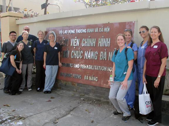 csun pt students in vietnam at clinic