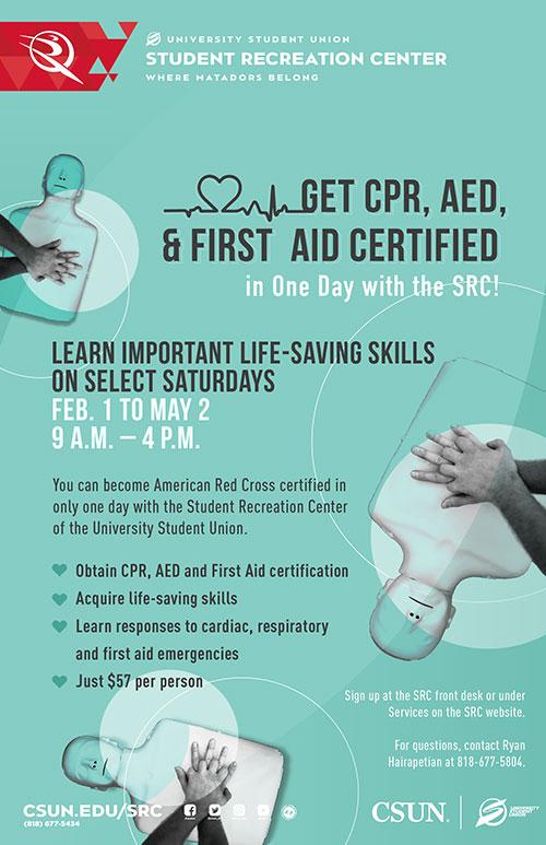 Get CPR, AED, &amp; First Aid Certified in One Day with the SRC!