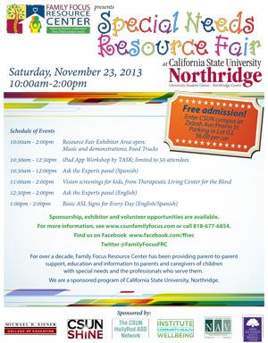 2013 Special Needs Resource Fair flyer