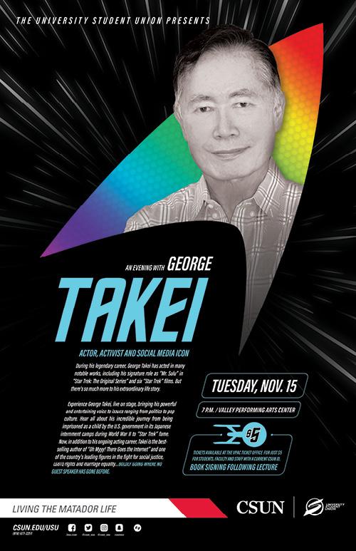 An Evening with George Takei | Tuesday, Nov. 15, 7 p.m.