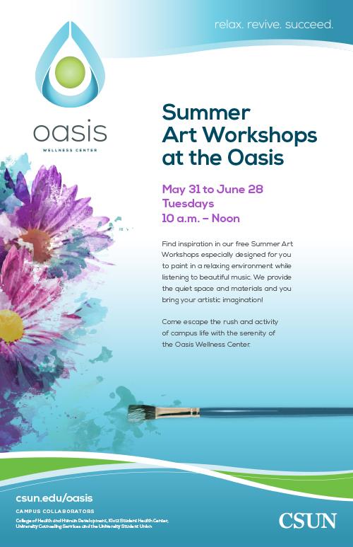 Relax. Revive. Create. - Art workshops at the Oasis Wellness Center this Summer