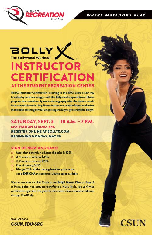 BollyX Instructor Certification and Master Class: Only at the SRC