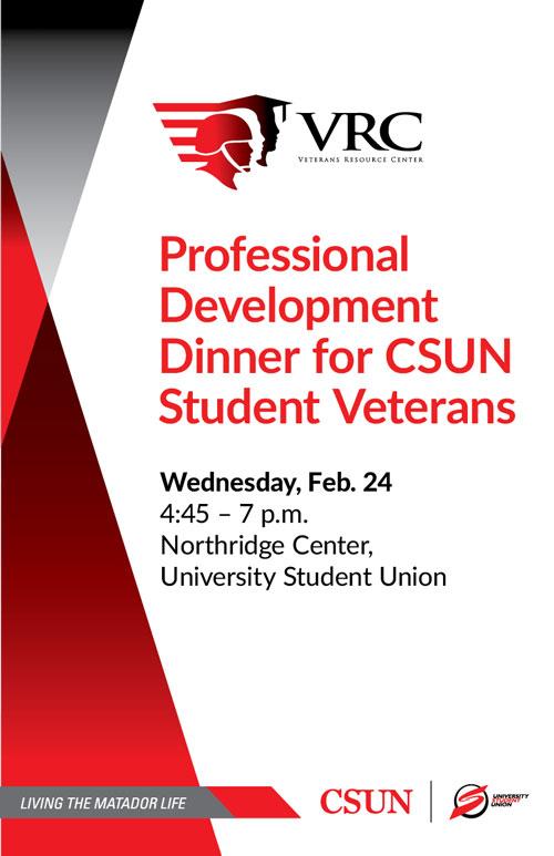 VRC Professional Development Dinner for CSUN Student Veterans