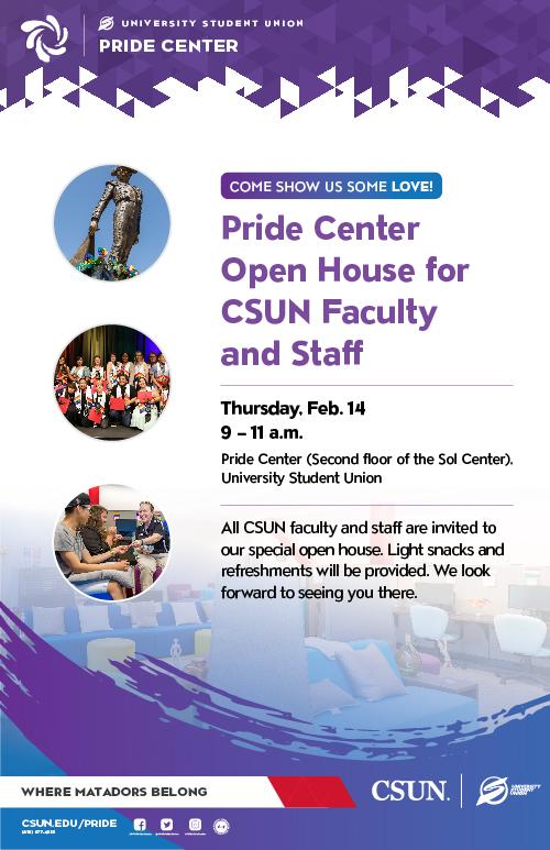 Pride Center Open House for CSUN Faculty and Staff
