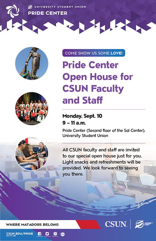 Pride Center Open House for Faculty and Staff poster