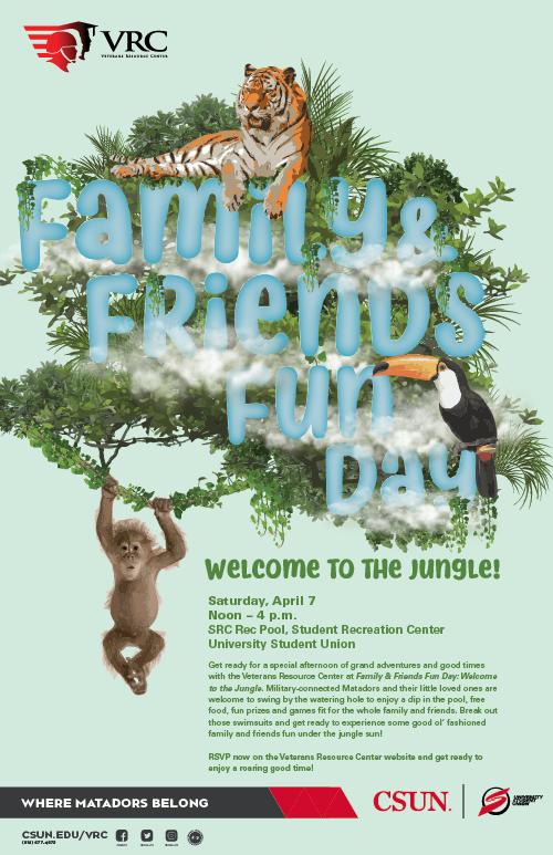 VRC Family &amp; Friends Fun Day, Welcome to the Jungle! Saturday, April 7, Noon to 4 p.m. at the SRC Rec Pool, Student Recreation Center, USU