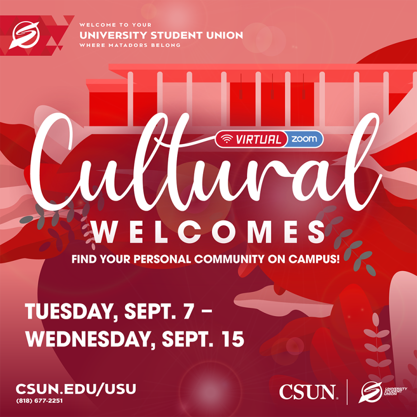 Cultural Welcomes: Find Your Personal Community on Campus! Tuesday, Sept. 7 – Wednesday, Sept. 15