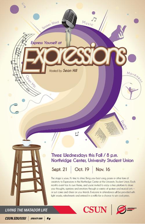 Expressions in Northridge Center at 8 p.m. | Sept. 21, Oct. 19, Nov. 16