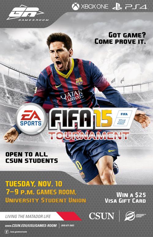 FIFA Tournament at the Games Room, Nov. 10 from 7 - 9 p.m.