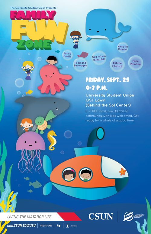 Family Fun Zone: Under the Sea - Friday, Sept. 25 from 4 - 7 pm.