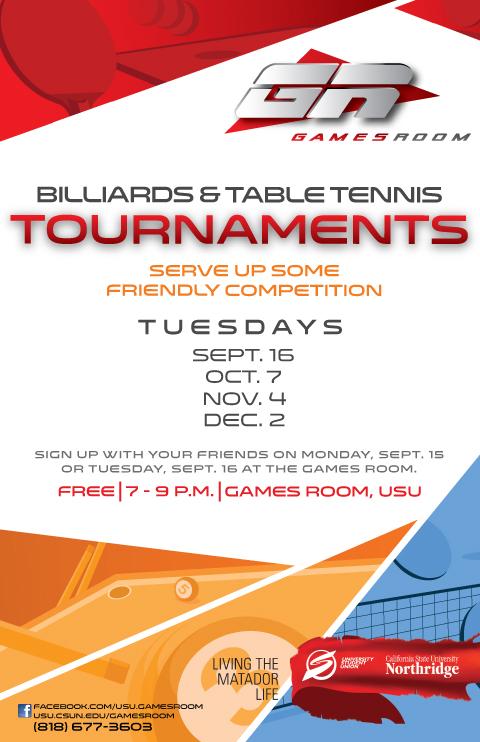 Games Room: Billiards and Table Tennis Tournament