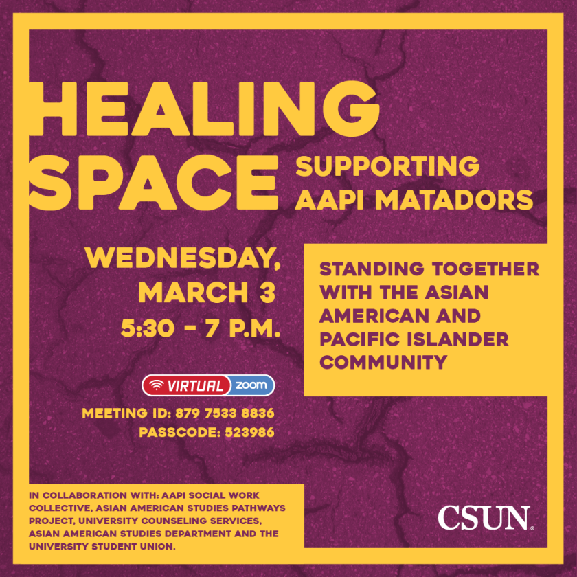 Healing Space: Supporting Asian American and Pacific Islander (AAPI) Matadors