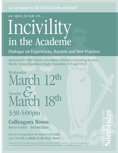 Incivility in the Academe flyer