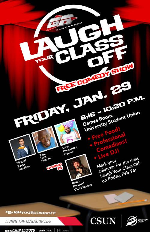 Laugh Your Class Off Jan. 29 at the Games Room