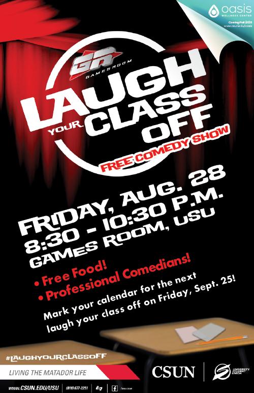 Laugh Your Class Off Aug. 28 at the Games Room