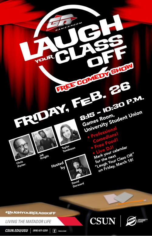 Laugh Your Class Off Feb. 26 at the Games Room