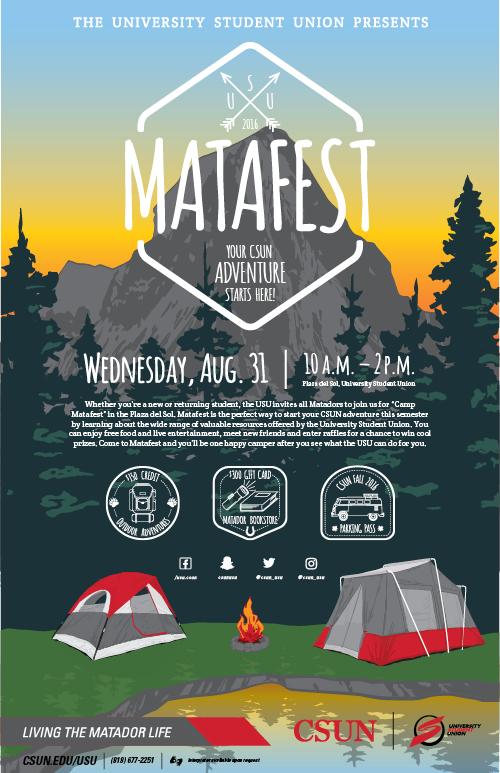 Matafest at the USU: Wednesday, Aug. 31, 2016, 10 a.m. - 2 p.m.