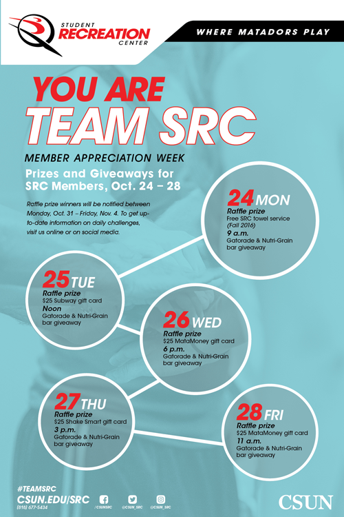 You Are Team SRC!: Member Appreciation Week | Monday, Oct. 24 - Friday, Oct. 28