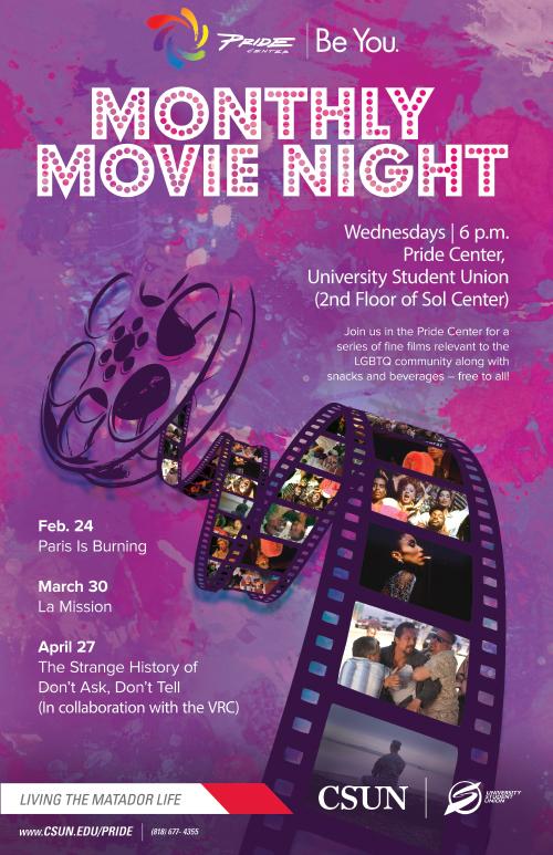 Monthly Movie Nights at the Pride Center