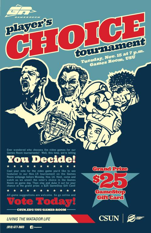 Player&#039;s Choice Tournament at the Games Room | Tuesday, Nov. 15, 7 p.m.