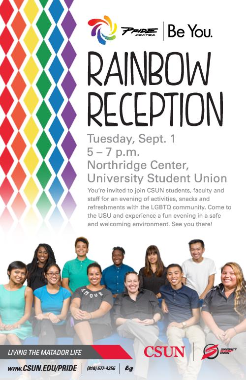 Rainbow Reception: Thursday, Sept. 1 5 - 7 p.m.