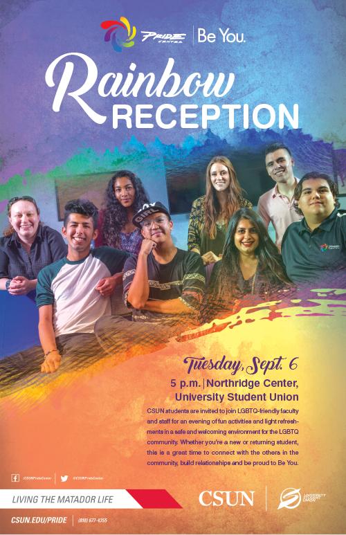 Rainbow Reception | Tuesday, Sept. 6, 5 p.m. at the Northridge Center, USU
