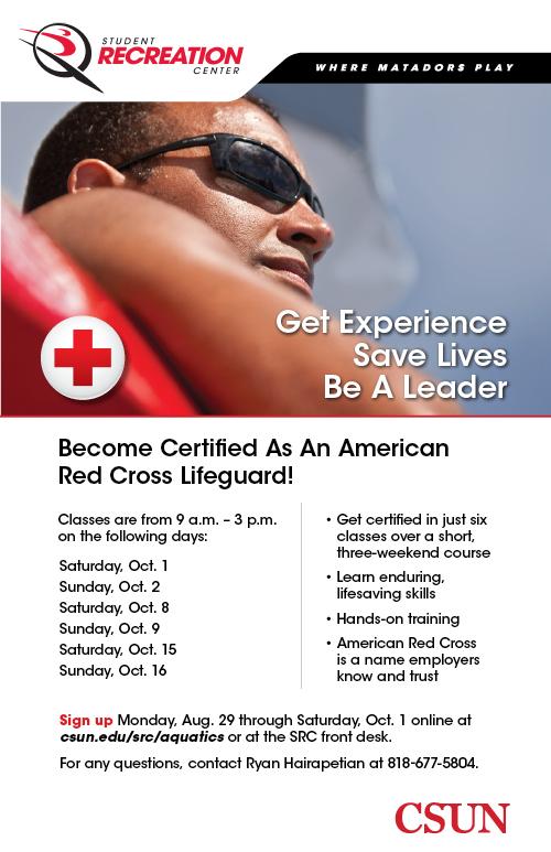 Red Cross Lifeguard Certification Courses at the SRC this October