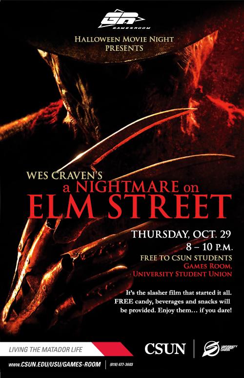 Halloween Movie Night at the Games Room presents  A Nightmare on Elm Street 