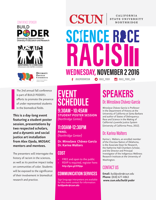 Science, Race, Racism | Weds. Nov. 2, 9:30 a.m. - !2:30 p.m. at the Northridge Center