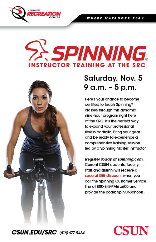 Spinning Instructor Host Training at the SRC - Saturday, Nov. 5 | 9 a.m. - 5 p.m.