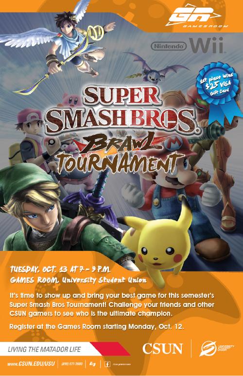 Super Smash Bros Tournament at the Games Room