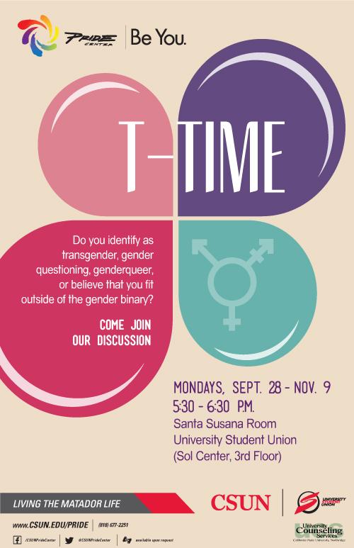 T - Time discussion group at the Pride Center