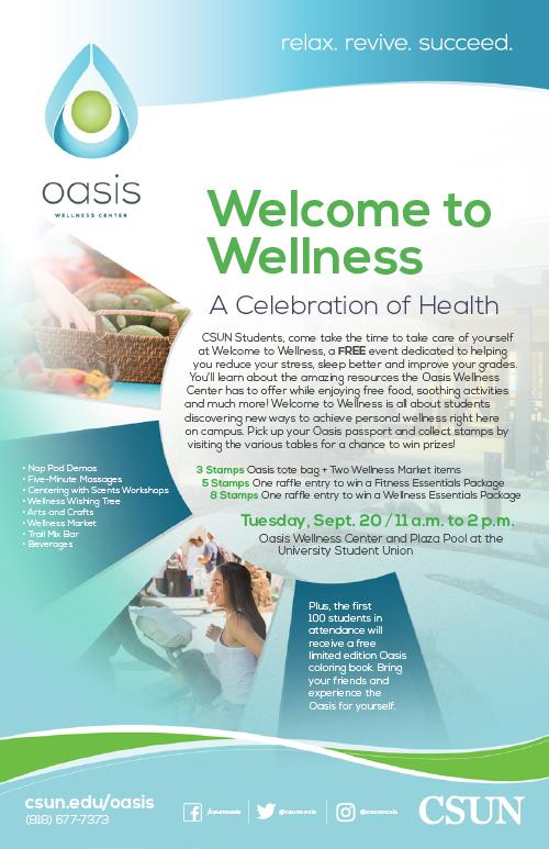 Welcome to Wellness | Tuesday, Sept. 20, 11 a.m. - 2 p.m.