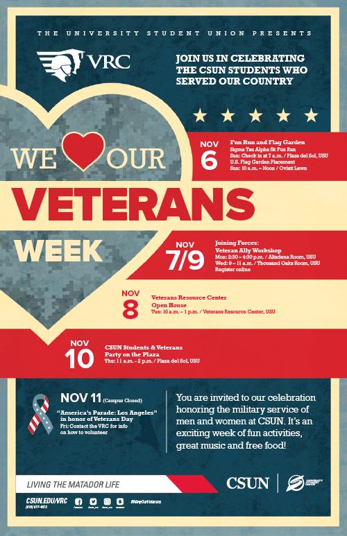 We Heart Our Veterans: Celebrating Veterans Awareness Week Nov. 6 - Nov. 11