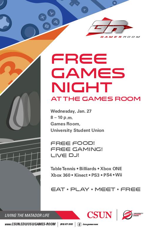 Welcome Back Game Night at the USU Games Room