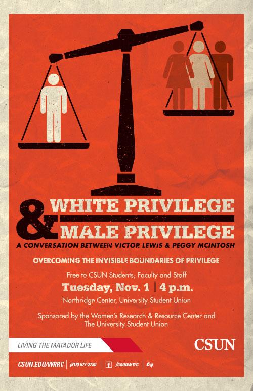 White Privilege and Male Privilege: A conversation between Victor Lewis &amp; Peggy Mcintosh | Tuesday, Nov. 1 , 4 p.m.