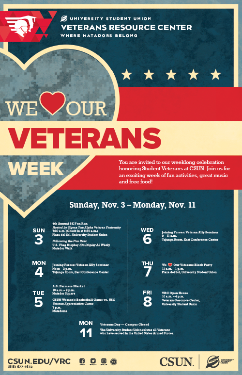 We ♥︎ Our Veterans Week poster
