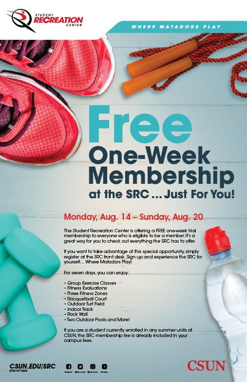 Free One-Week Membership at the SRC
