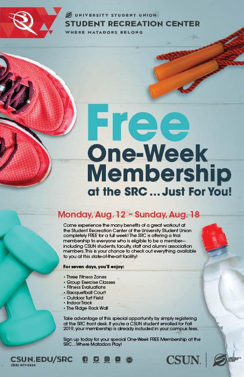 Free One-Week Membership at the SRC poster