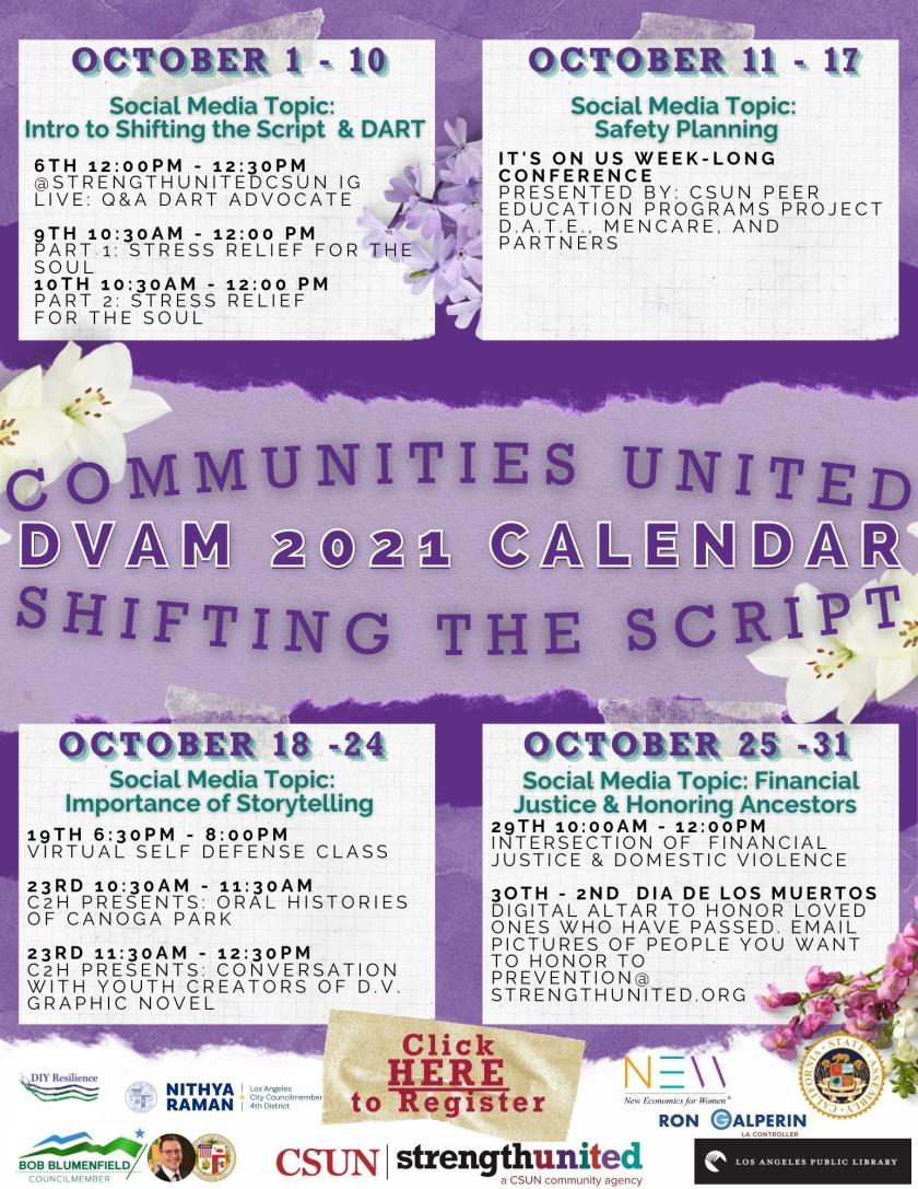 DVAM 2021 Events Flyer