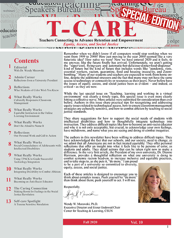 Front page of the T-CARE: Equity, Access, and Social Justice