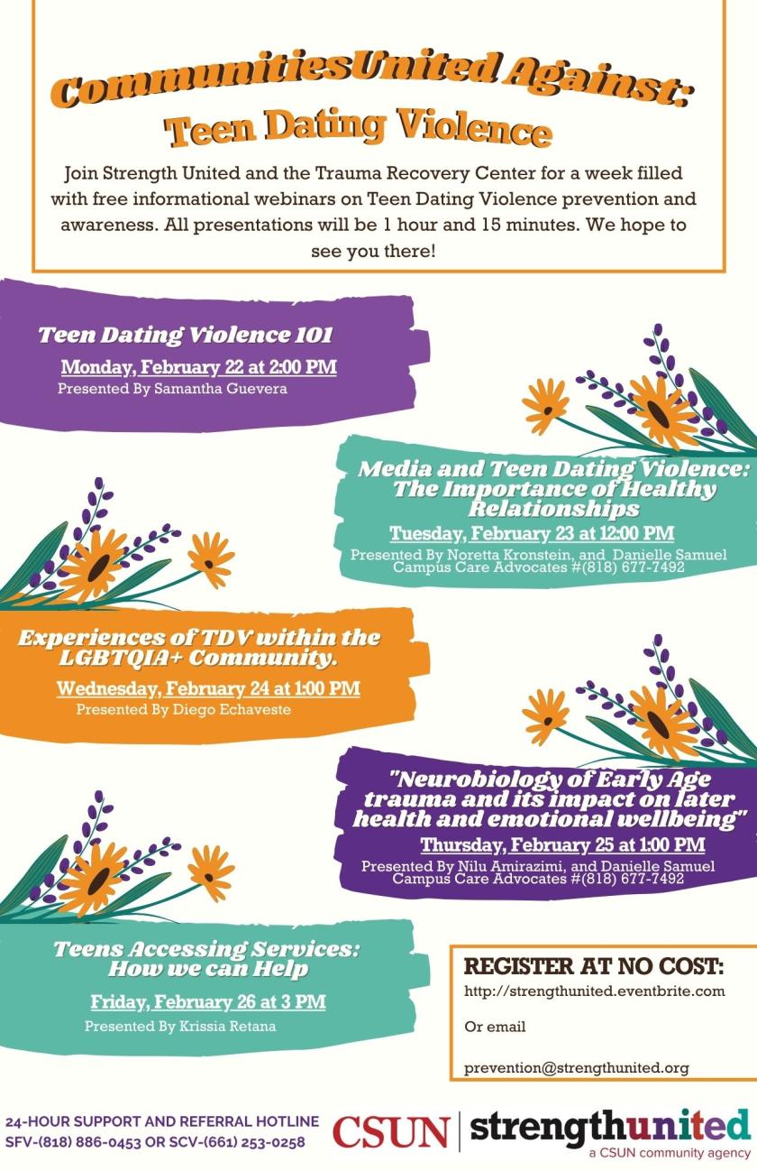 Teen Dating Violence Awareness Month Events Doc 2021 