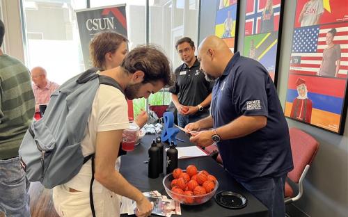 Students at Coffee Hour Resource Fair