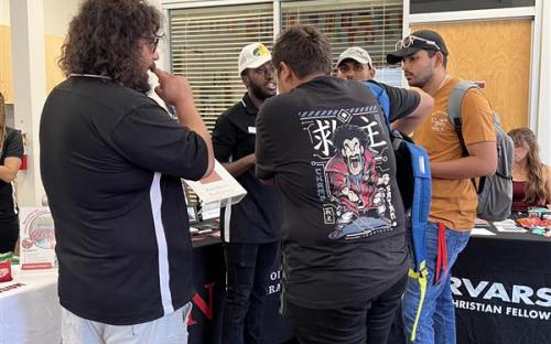 Students at Coffee Hour Resource Fair