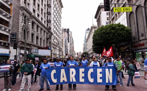 CARECEN marching in downtown L.A.