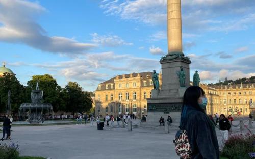 Walking through Stuttgart city center –Stuttgart, Germany